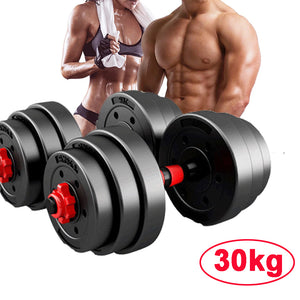 10/15/20/30KG STEEL DUMBBELLS BARBELL SET ADJUSTABLE GYM WEIGHTS from Jacrit Fitness