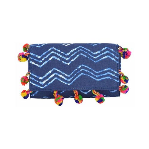 Azzra Blue Indego Fabric Clutch from Azzra World