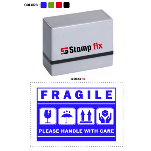 Pre ink Fragile Cartoon Box Stamp from Stampfix