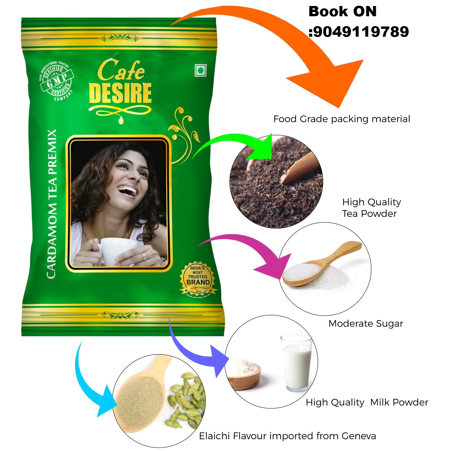 Cardamom Tea Premix Powder from Laxmi Cafe Desire