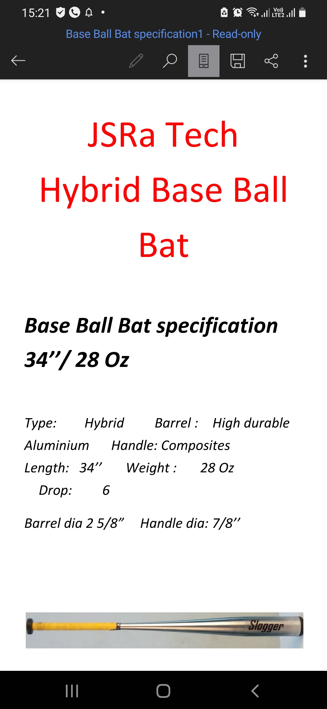 Hybrid baseball bat from JSRA Tech