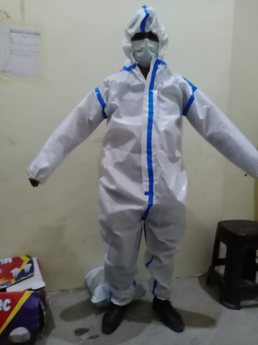 PPE coverall suite 70 GSM spunbond laminated from KEINA INTERNATIONAL